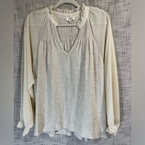 Umgee peasant top, long sleeve smocking top